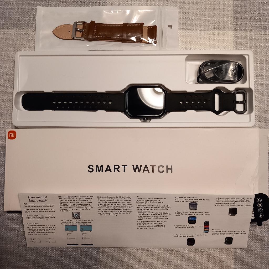 Smart Watch, Handtassen en Accessoires, Smartwatches, Ophalen of Verzenden, Nieuw, Zwart