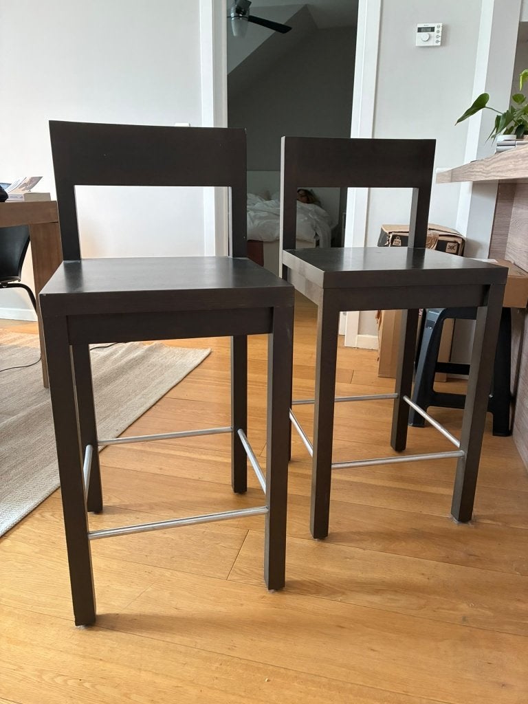 Deux belles chaises de bar, Maison & Meubles, 2 tabourets, Enlèvement, Utilisé, Bois