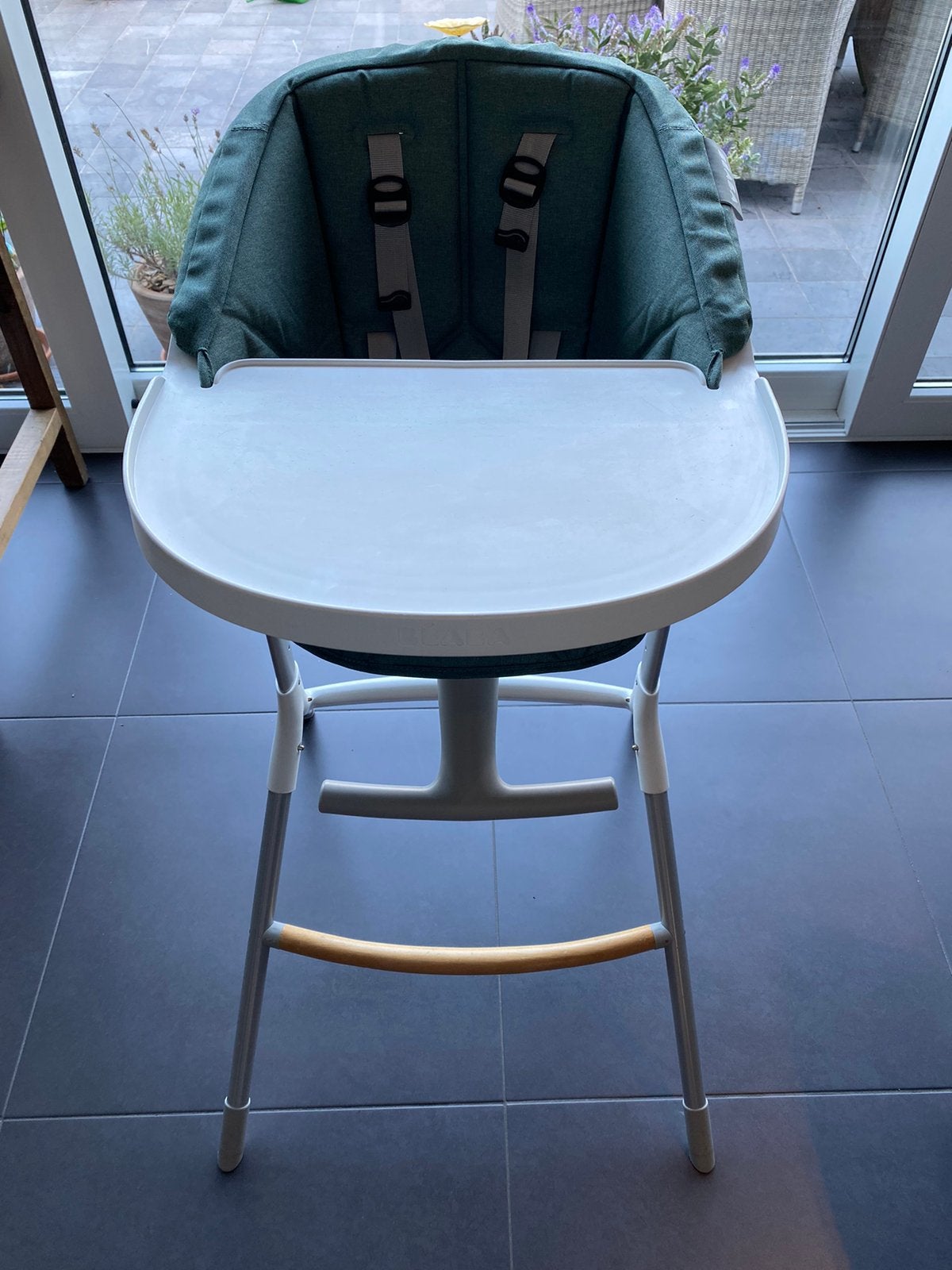 Eetstoel, Beaba Up & Down, Kinderen en Baby's, Kinderstoelen, Ophalen, Zo goed als nieuw, Meegroeistoel, Gordel(s)