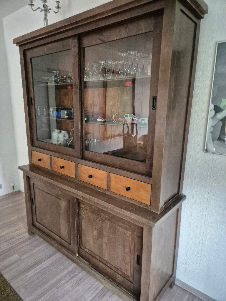 Double-corps, buffet vitrine, Avec porte(s), 150 à 200 cm, Enlèvement, Utilisé