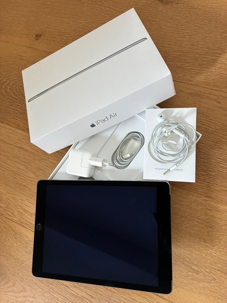 Apple iPad Air 2 WiFi + Cellular 64GB space gray + stand 3D, Computers en Software, Apple iPads, Gebruikt, Apple iPad, Wi-Fi en Mobiel internet