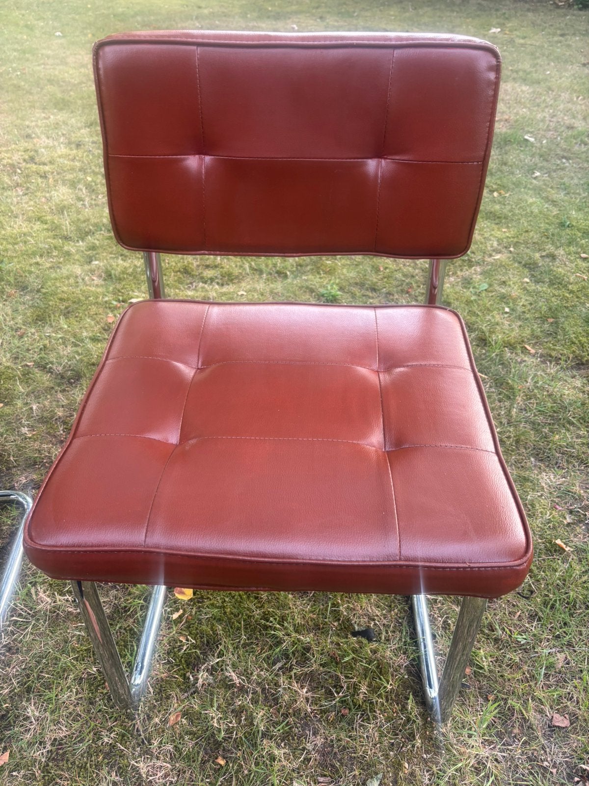 6 lederen stoelen, Huis en Inrichting, Stoelen, Ophalen, Zo goed als nieuw