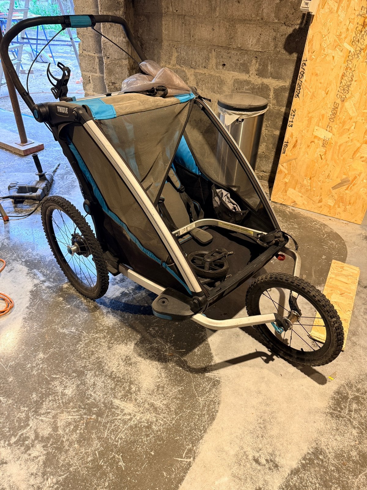 Thule fietskar chariot sport double, Ophalen, Gebruikt, Vering, Kinderkar