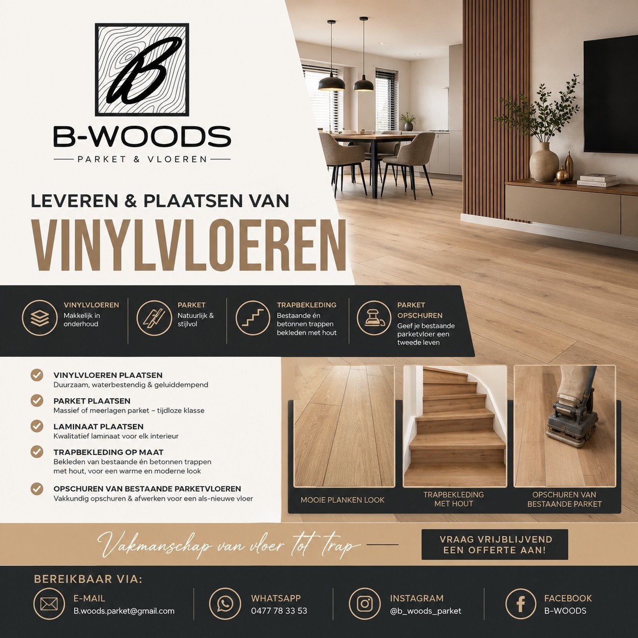 plaatsen van vinyl, Ophalen, Hout, Laminaat
