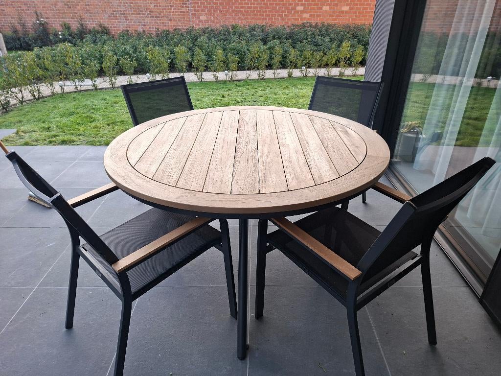 Tuinset, Ophalen, 4 zitplaatsen, Aluminium, Zo goed als nieuw