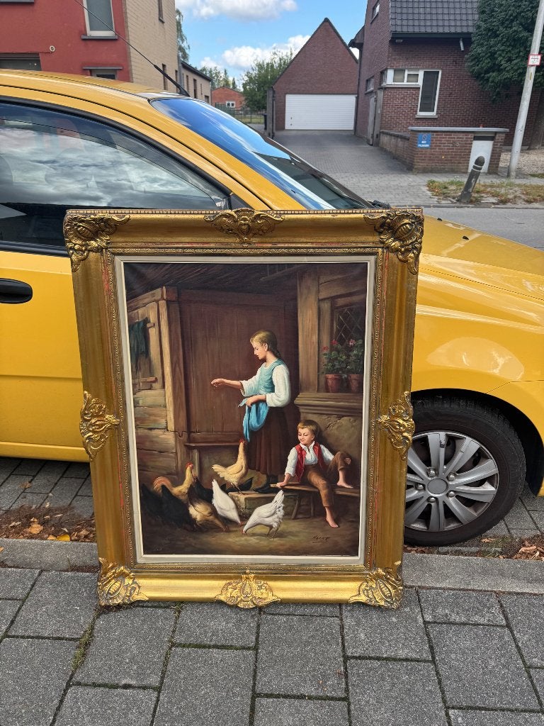 Schilderij, Ophalen, Paneel, Realistisch, Overige technieken