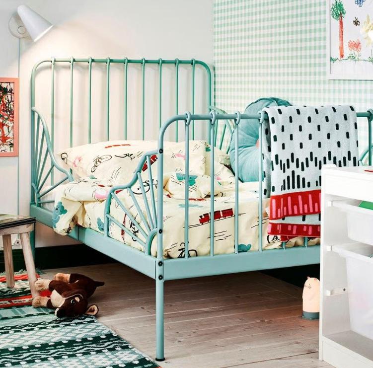 IKEA Minnen Meegroeibed "GROEN", Kinderen en Baby's, Ophalen, 70 tot 85 cm, Zo goed als nieuw, Matras