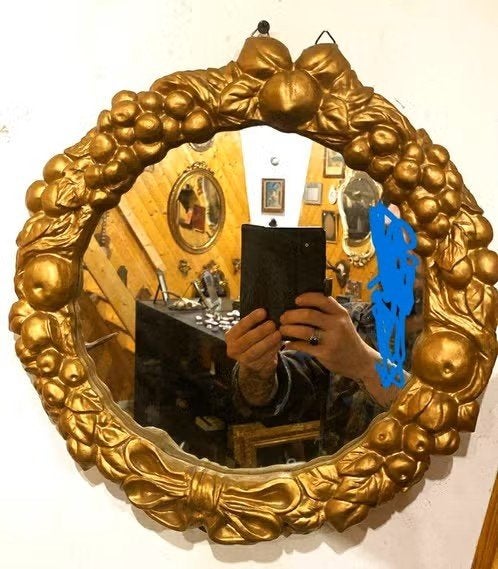 Magnifique ancien miroir doré assez lourd, Antiquités & Art, Enlèvement ou Envoi