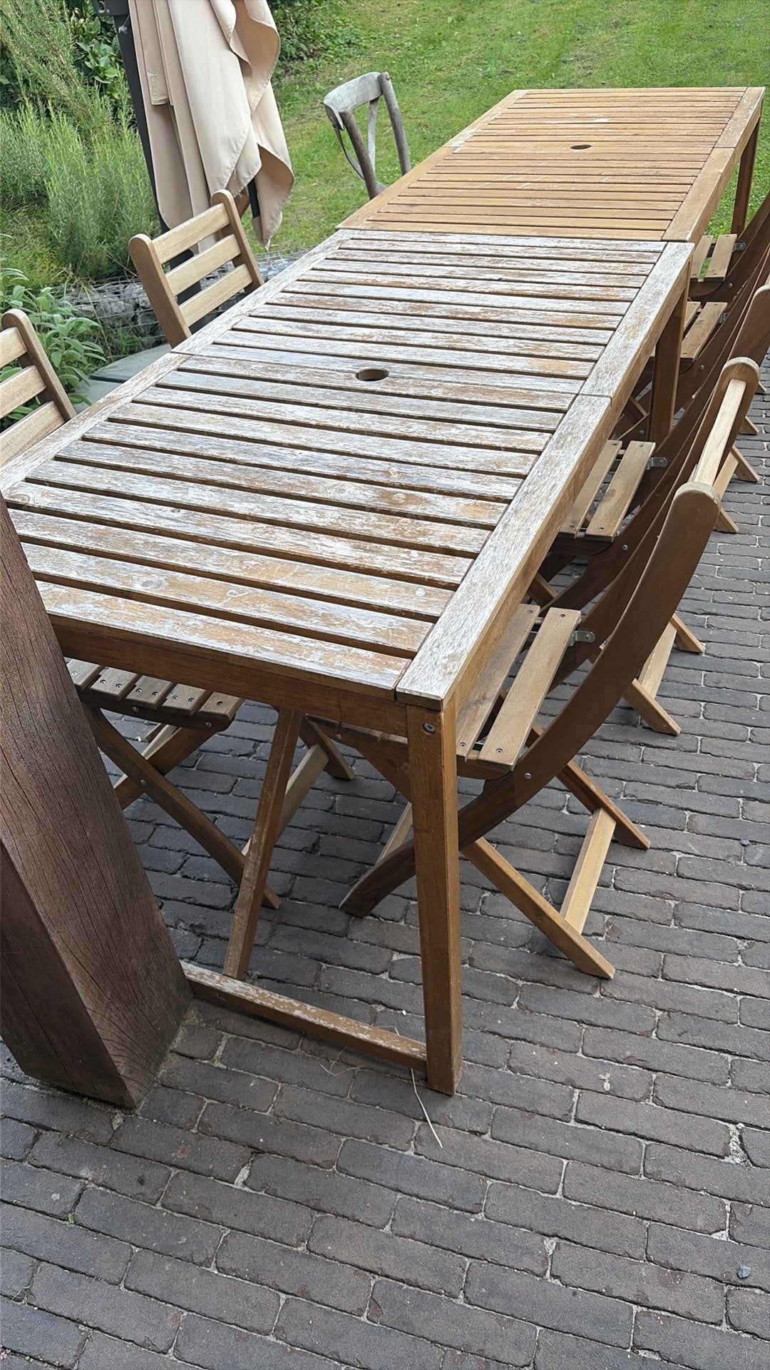 Tuintafel 4personen, Enlèvement, Utilisé, Rectangulaire, Bois