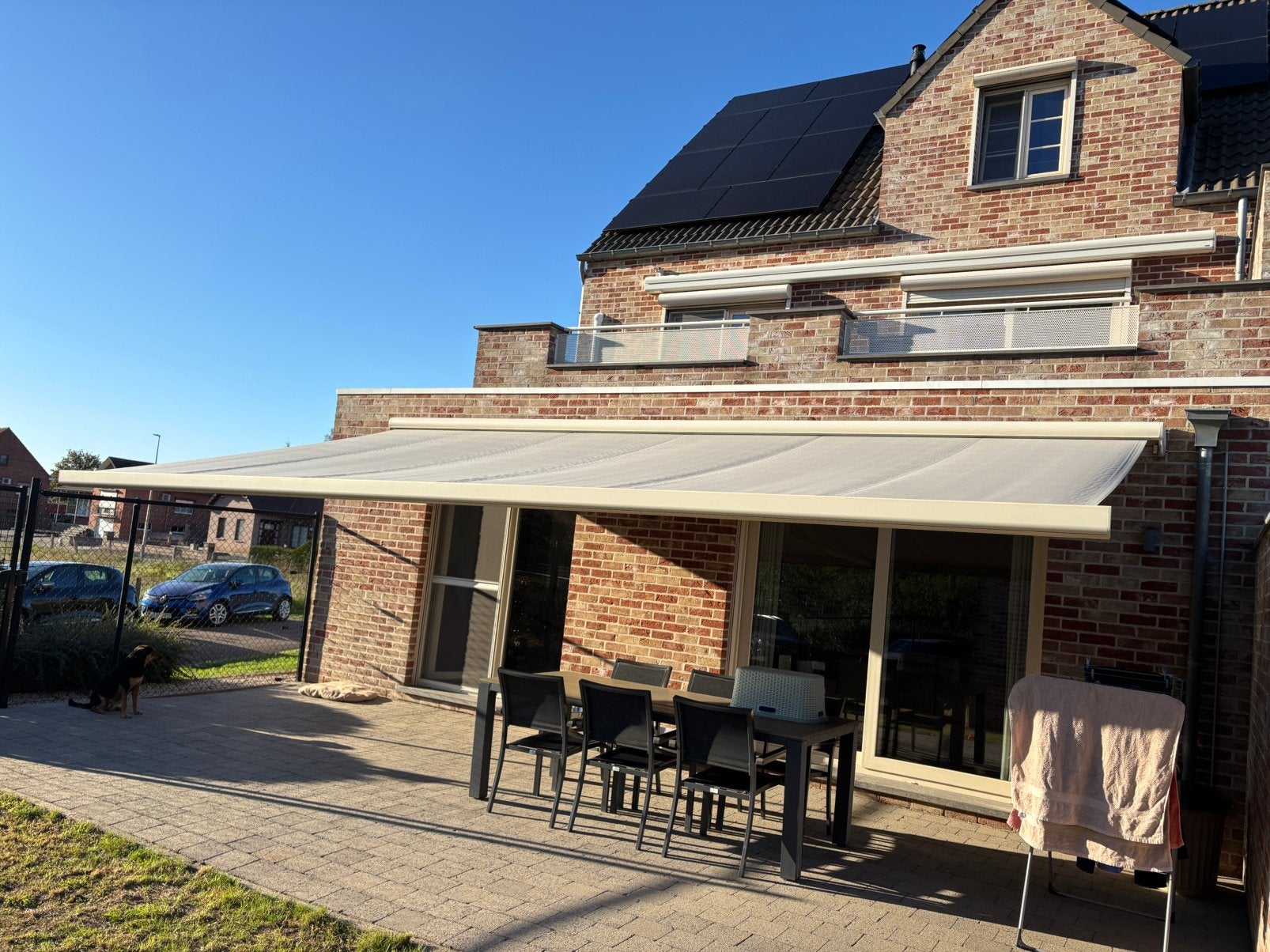 Harol Zonneluifel elektrisch, Ophalen, 450 cm of meer, Elektrisch, Zo goed als nieuw