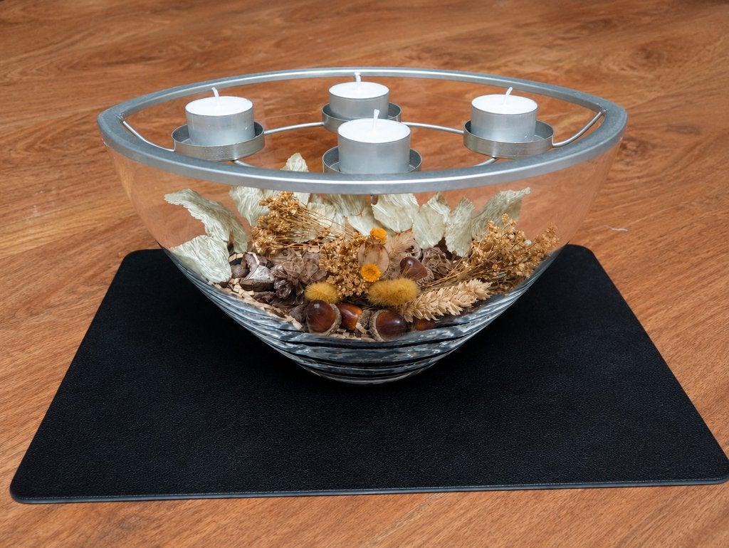 Partylite decoratieve glazen waxinelichthouder, 19 cm, Overige merken, Waxinelichthouder, Ophalen of Verzenden