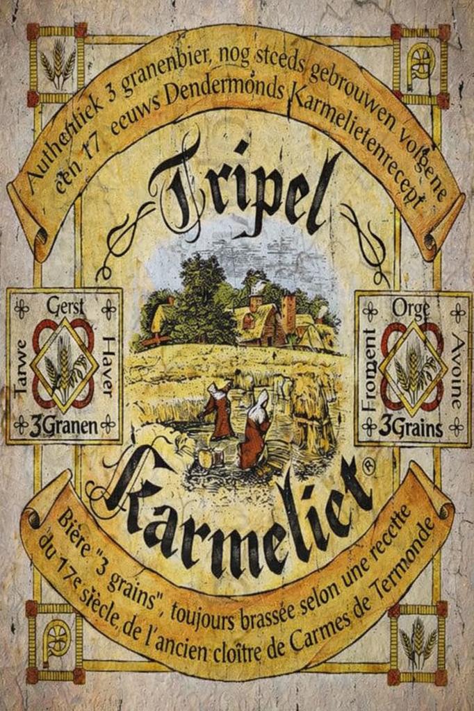 Metalen reclamebord Karmeliet 3 - retro vintage mancave, Verzamelen, Biermerken, Ophalen of Verzenden, Nieuw, Reclamebord, Plaat of Schild