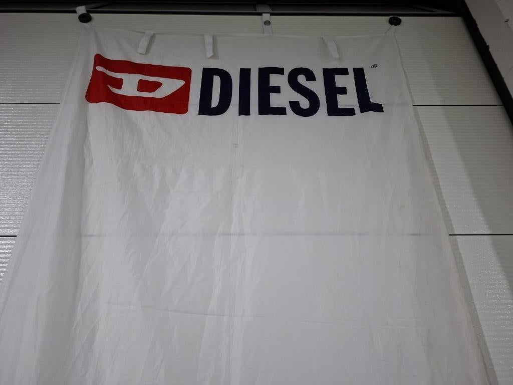 Bannière Diesel, drapeau en nylon, drapeau, 150 x 340 cm, Enlèvement ou Envoi, Utilisé, Panneau publicitaire