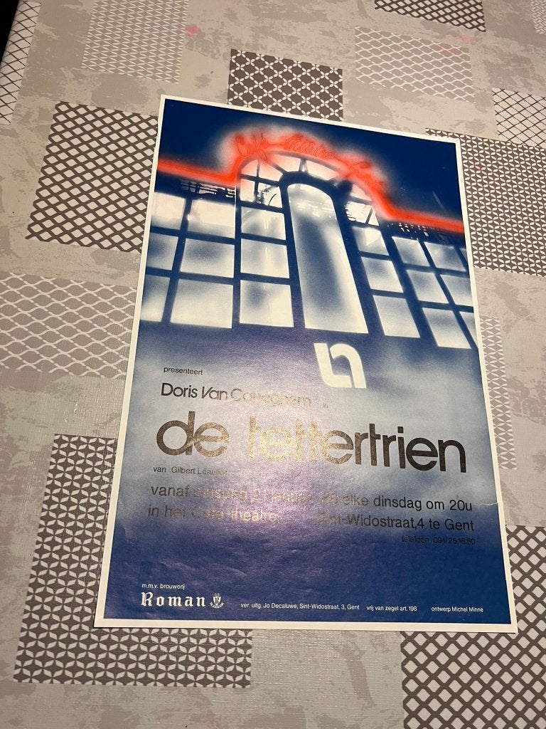 Vintage Poster Café Theatre Gent presenteert de Tettertrien, Rectangulaire vertical, Utilisé, Affiche ou Poster pour porte ou plus grand