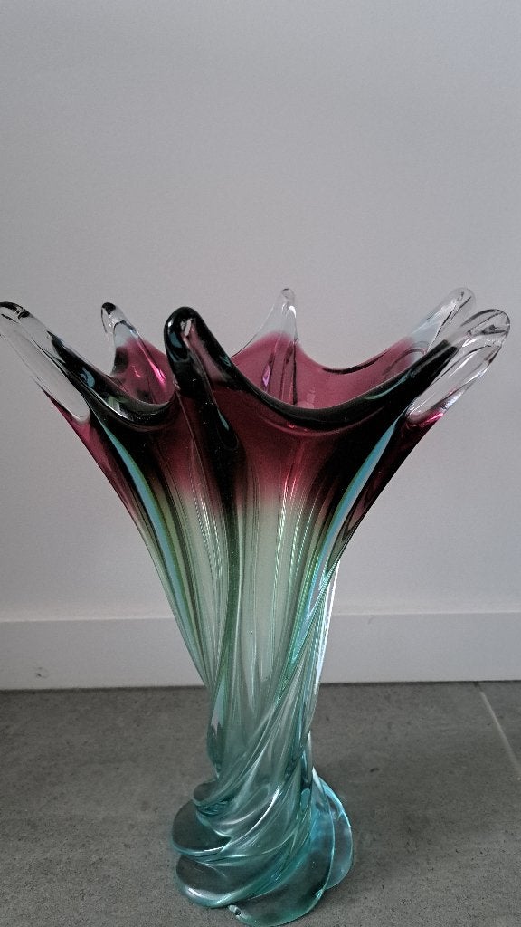 Prachtige vintage Art Glass vaas / Boheems glas, Ophalen of Verzenden