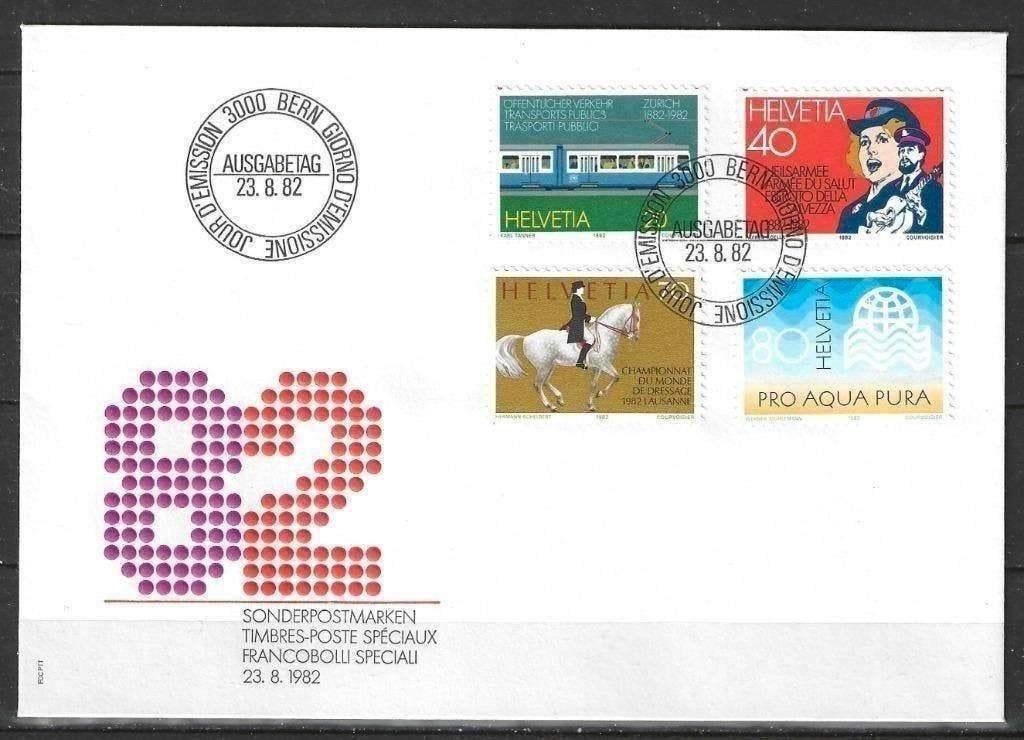 Suisse 1982 - Yvert 1161-1164 - Éditions spéciales (ST), Envoi, Affranchi