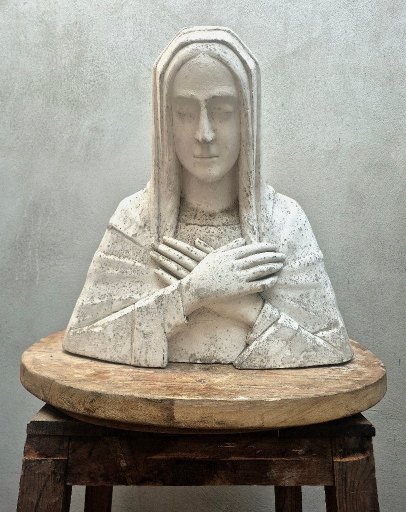 Madonna - Georges Vandemoortele, Antiek en Kunst, Gemerkt, Gips, Ophalen of Verzenden, 20 - 50 cm
