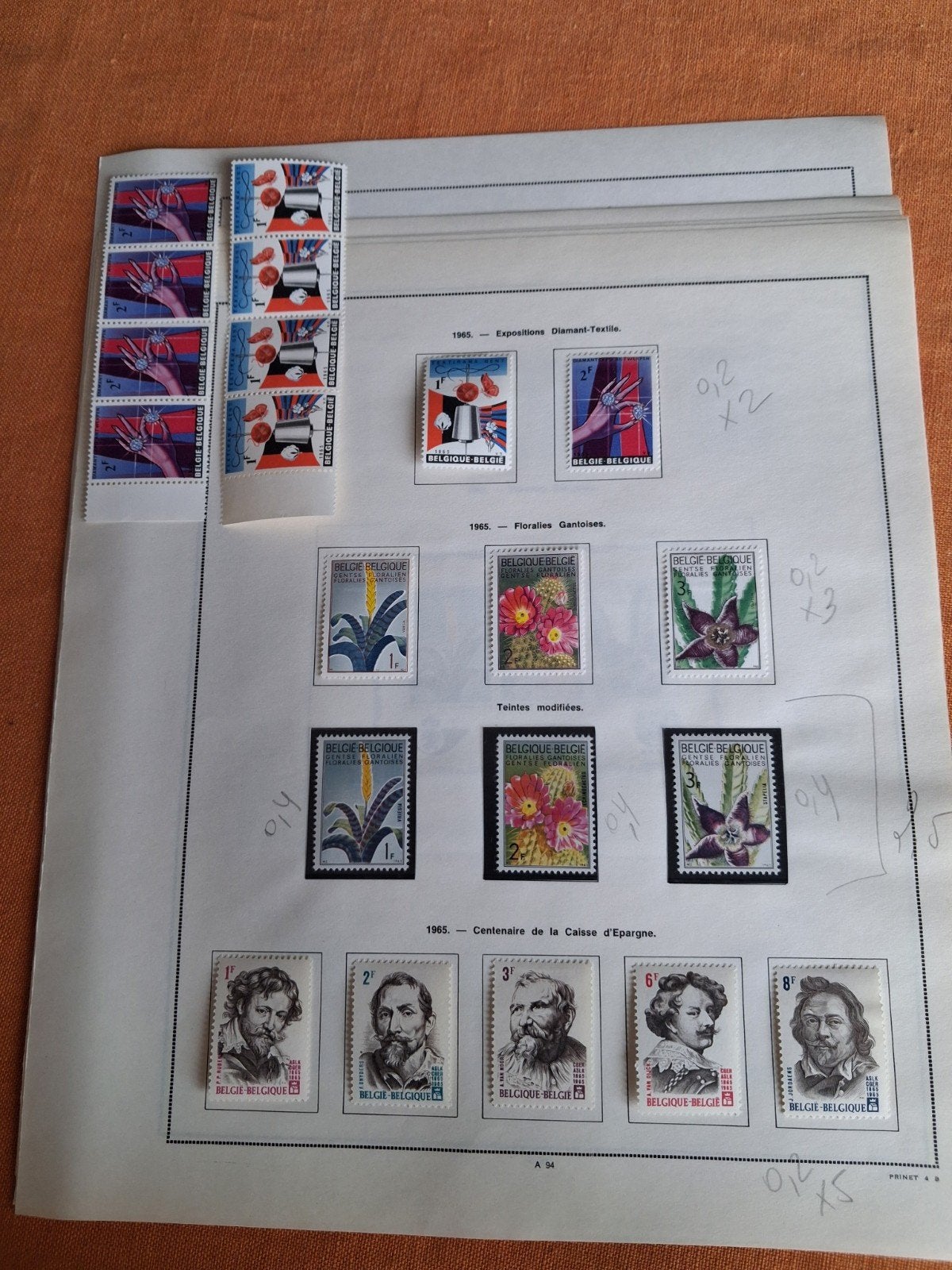 1965 Lot timbres belges COB 1313/1359 +2 BLOCS, Enlèvement ou Envoi