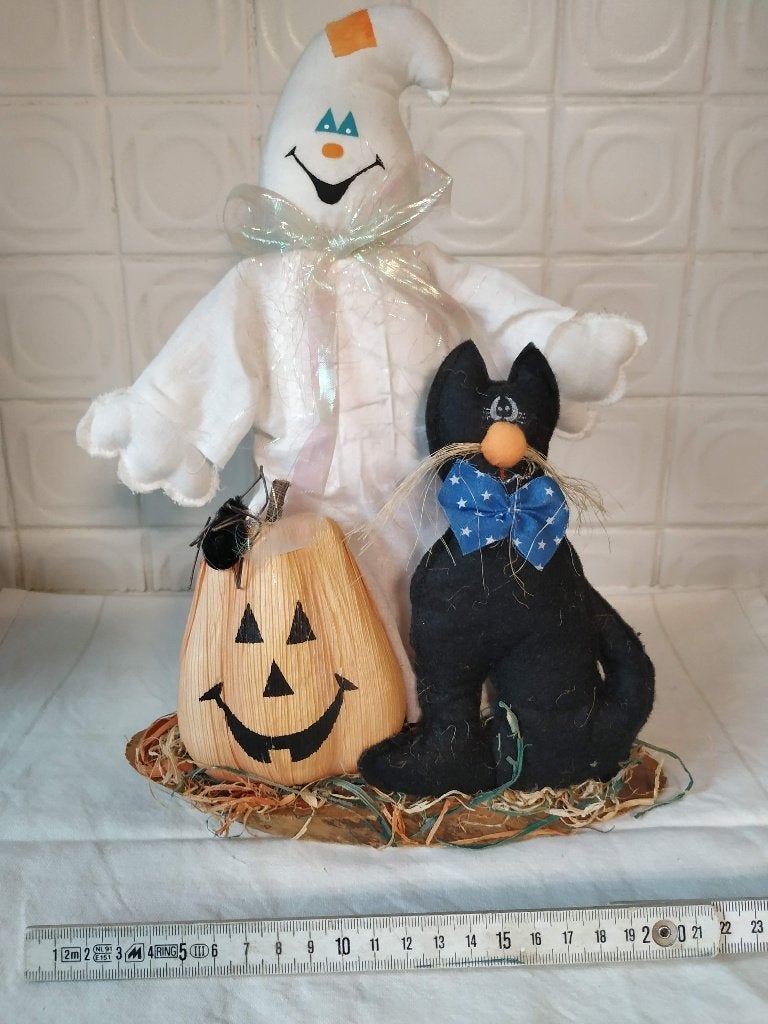 halloween spook op houten staander met attributen, Ophalen of Verzenden, Feestartikel