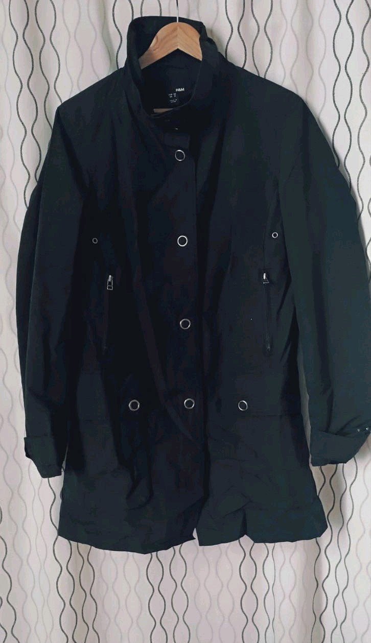 Parka noir / h&m / 38, Enlèvement ou Envoi, Comme neuf, Manteau, Noir