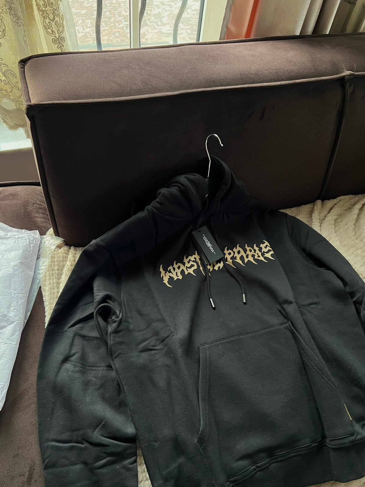 Sweat à capuche Wasted Paris noir avec logo - neuf  taille L, Enlèvement ou Envoi, Neuf, Taille 52/54 (L), Noir