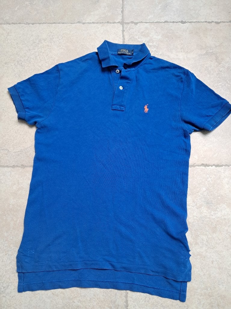 Merk Ralph Lauren: blauwe polo mt 176, Enfants & Bébés, Garçon, Enlèvement ou Envoi, Chemise ou À manches longues, Utilisé