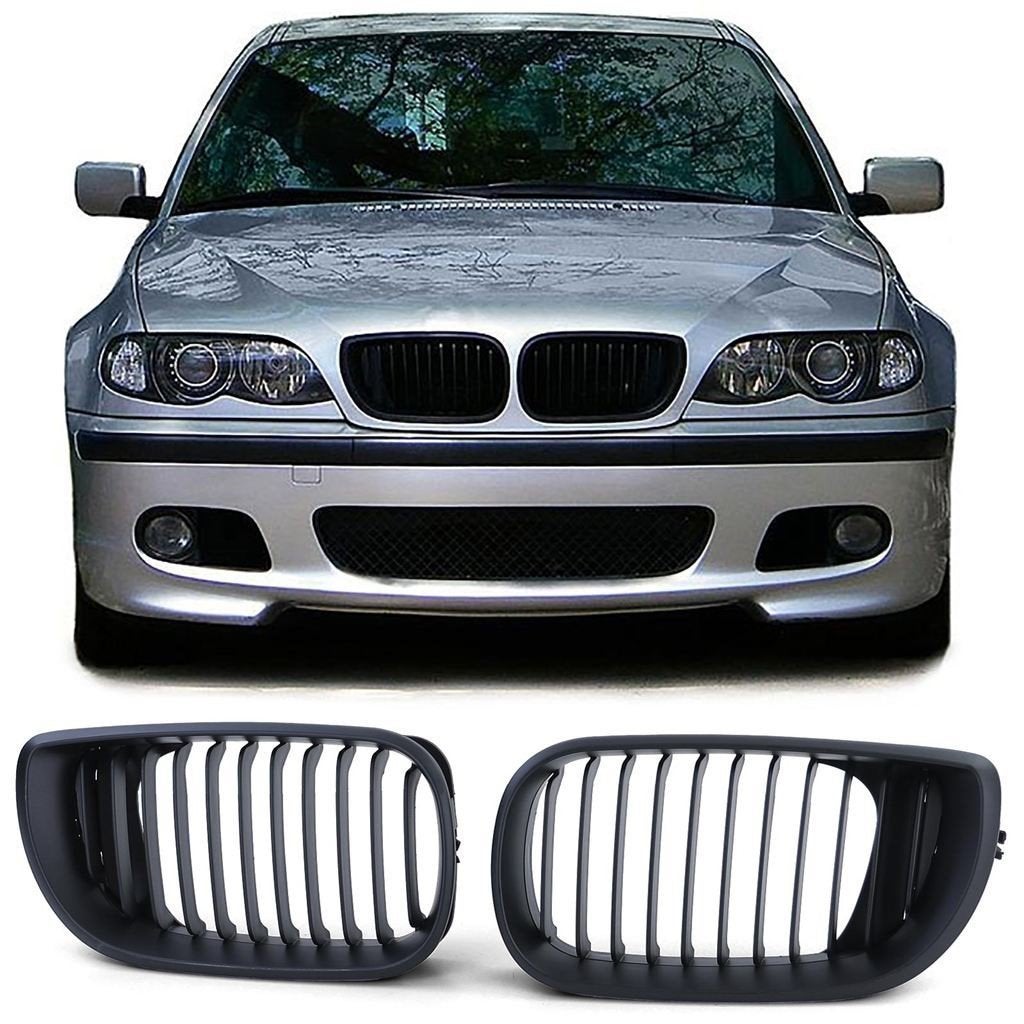 Sport Grill Nieren Voor Bmw 3 Serie E46 LCI Mat Zwart Enkele, Envoi