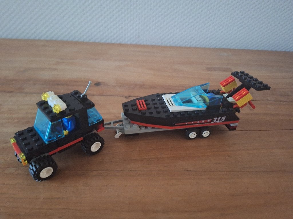 lego town jeep met boot 6596, Kinderen en Baby's, Lego, Ophalen of Verzenden, Compleet, Complete set