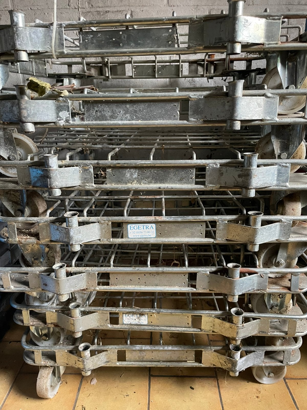7 Rolcontainers onderstel roestvrij staal, Zakelijke goederen, Ophalen
