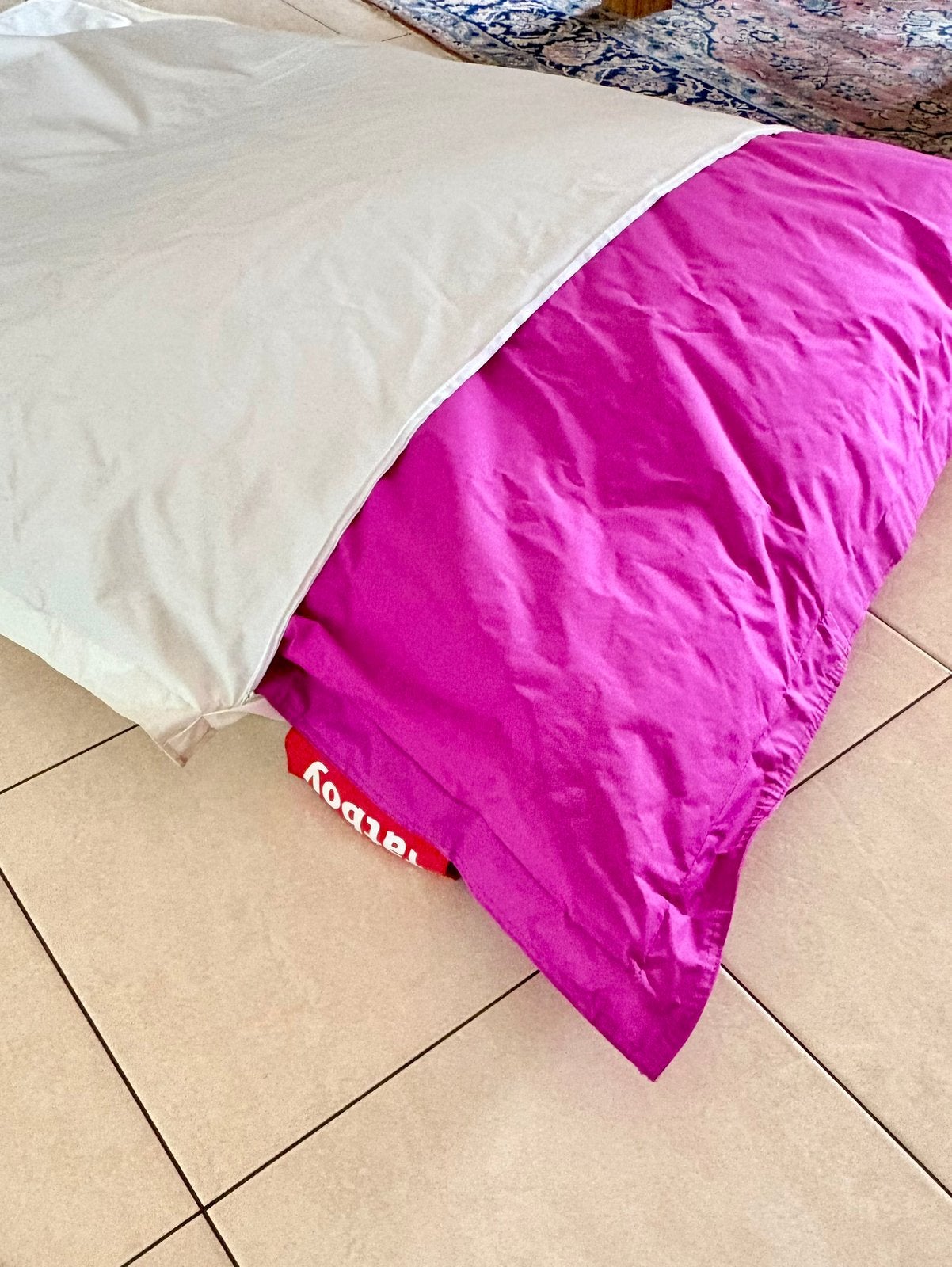 Fatboy zitzak roze met extra hoes, Huis en Inrichting, Zitzakken, Ophalen, Gebruikt, Roze, Zitzak