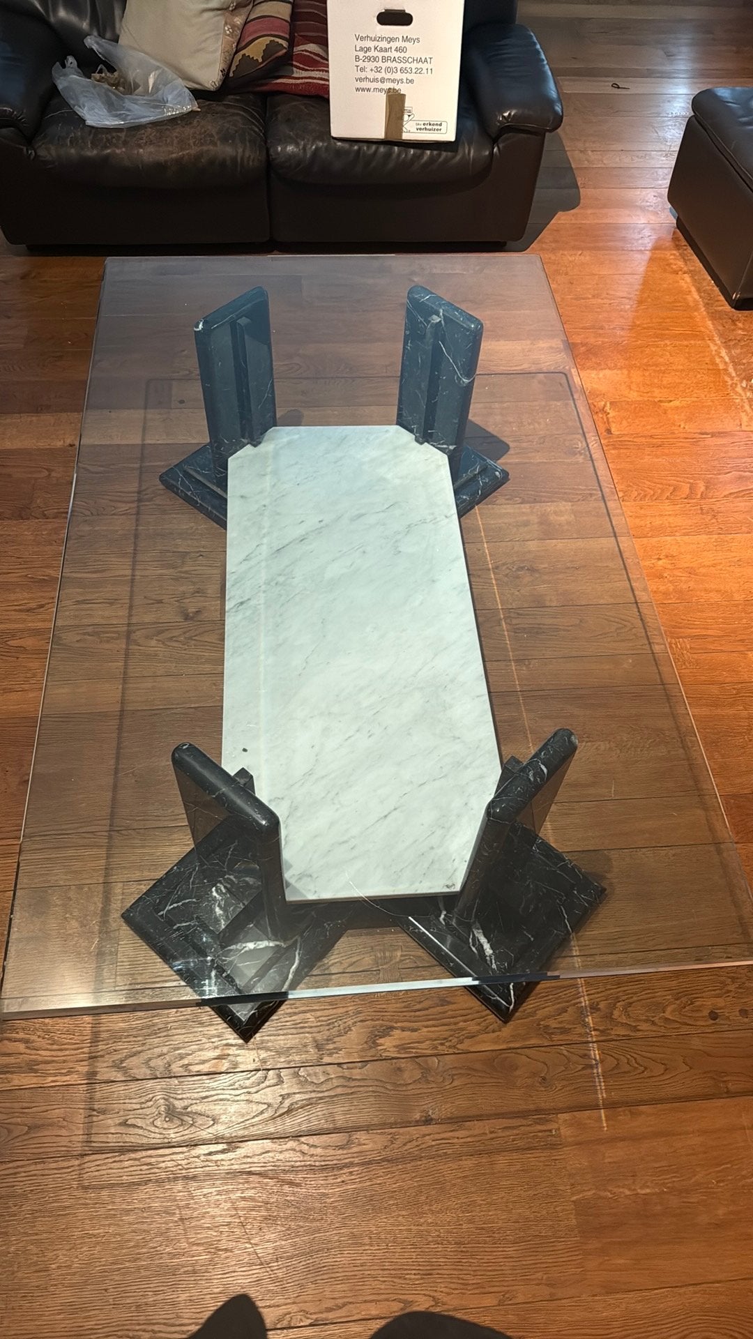 Marmeren salontafel, Huis en Inrichting, Ophalen, Gebruikt, 50 tot 100 cm, Italiaans
