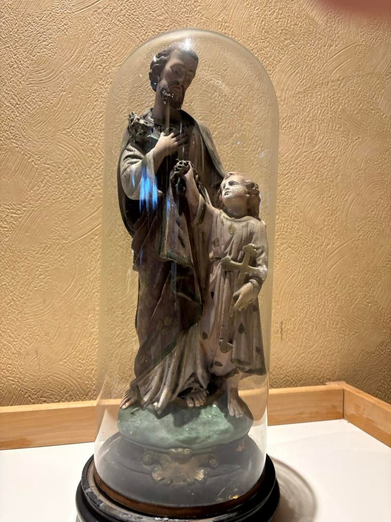 Jozef & Jezus beeld met glazen stolp, Ophalen