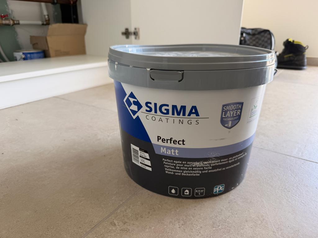 Peinture blanc mat SIGMA, Bricolage & Construction, Enlèvement, Comme neuf, Blanc, Peinture