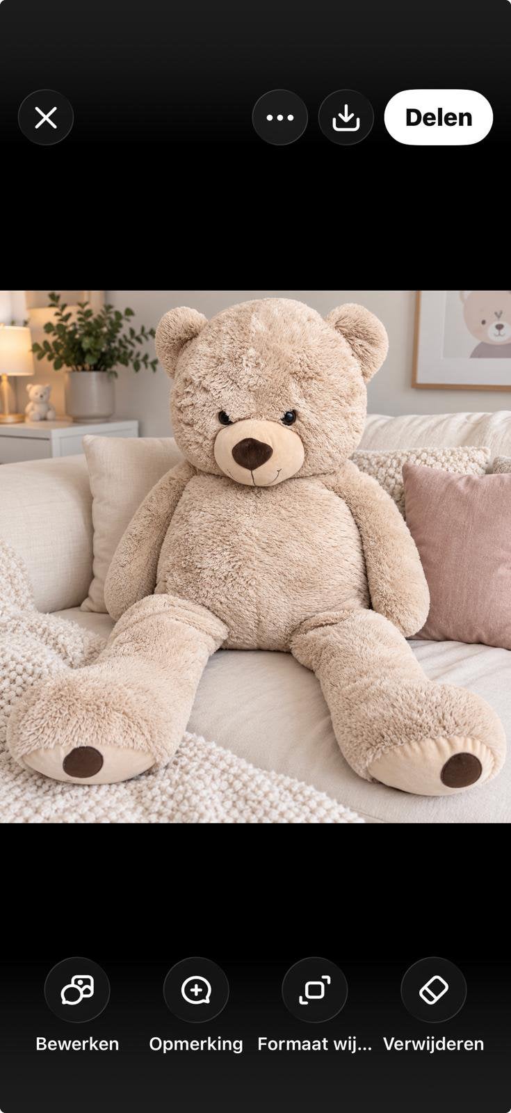 Beer zachte beige kleur ., Enlèvement, Comme neuf, Ours en tissus, Autres marques
