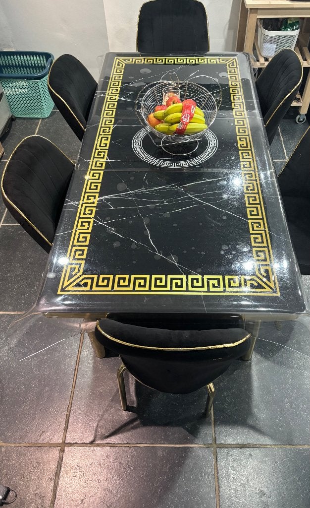 Table en verre design avec 6 chaise, Enlèvement, Comme neuf