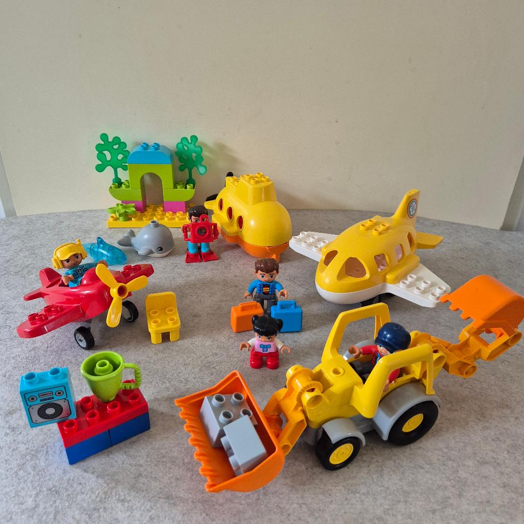 Duplo, 2 vliegtuigen, onderzeeër, graaflader, Enlèvement ou Envoi, Duplo