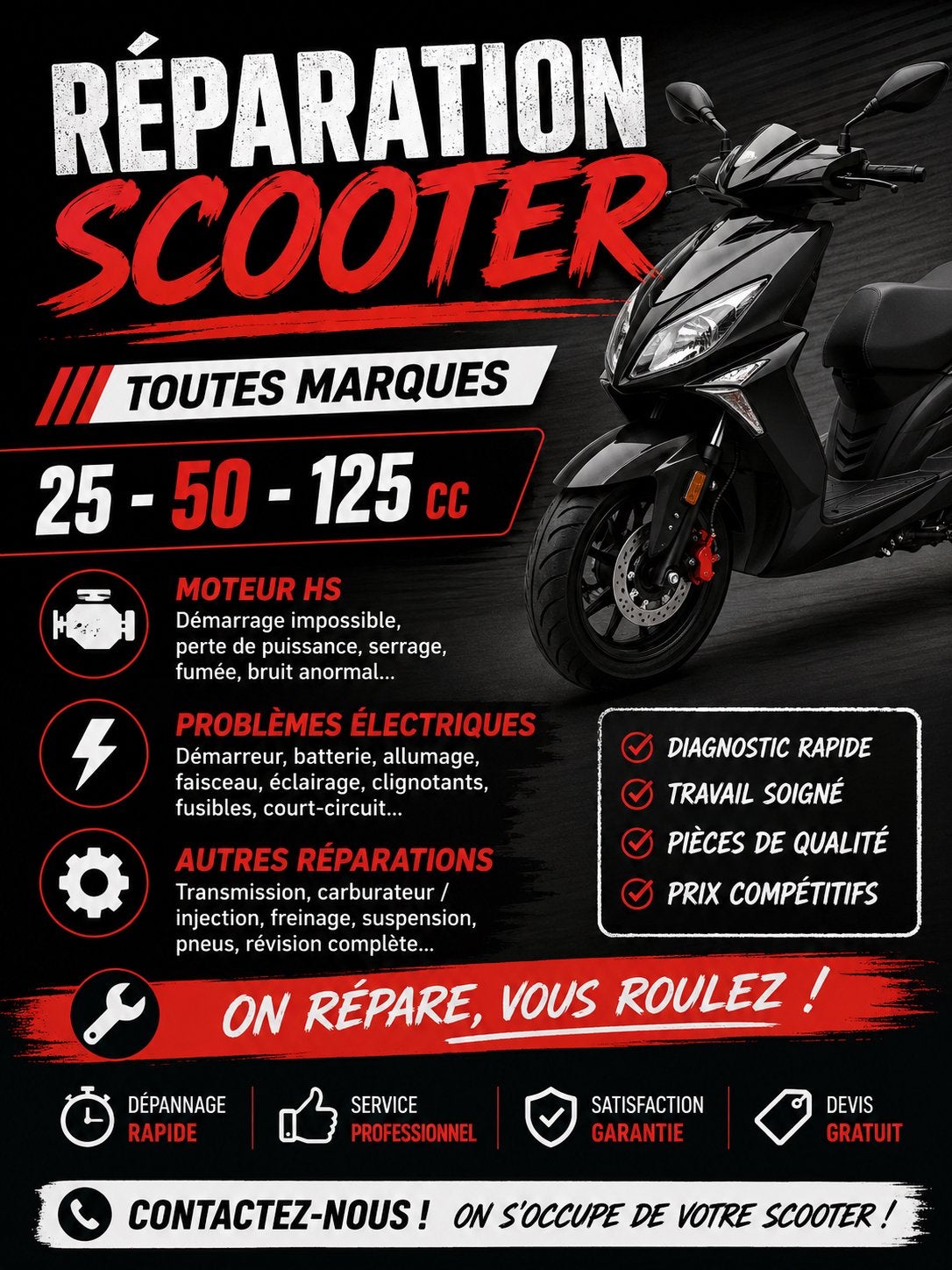 Reparations 2 roues, Vélos & Vélomoteurs, Enlèvement, Essence