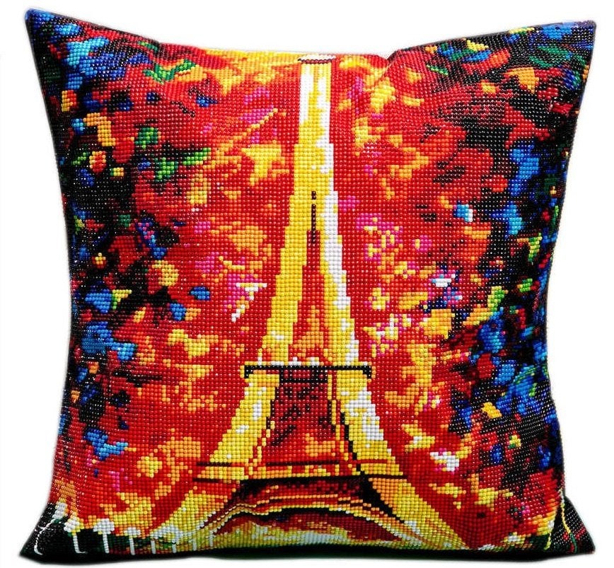 5D Diamond Painting kussenhoes 40x40cm Eiffeltoren nr Z2059, Gebouwen, Nieuw, Meerkleurig, Ophalen of Verzenden