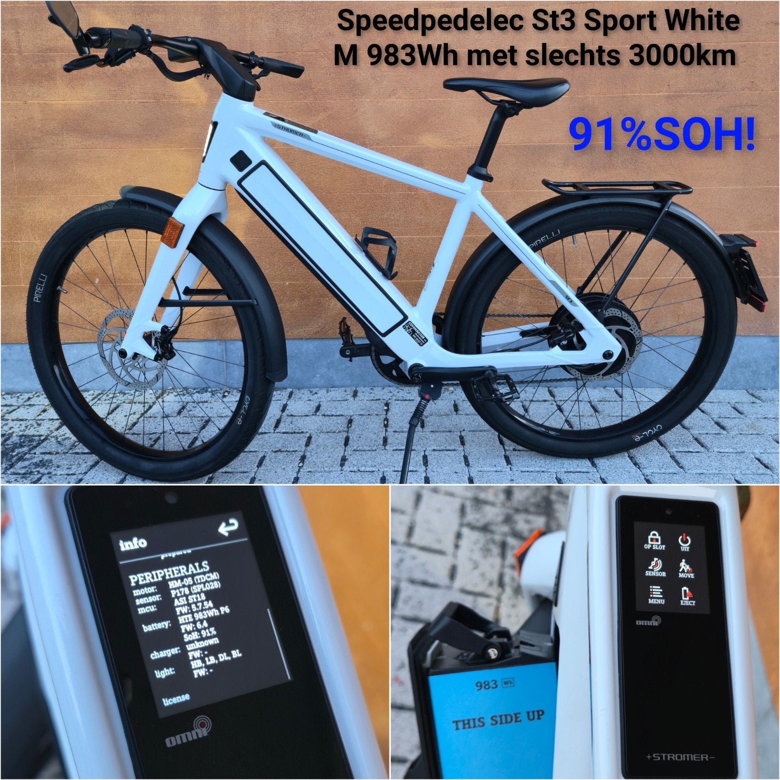 Stromer St3 Sport White M  983Wh 91%SOh speedpedelec, Ophalen, Zo goed als nieuw, 47 tot 51 cm, Stromer
