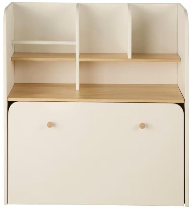 Bureau bibliothèque enfant combiné écru à roulettes, Enfants & Bébés, Enlèvement, Comme neuf, Autres types