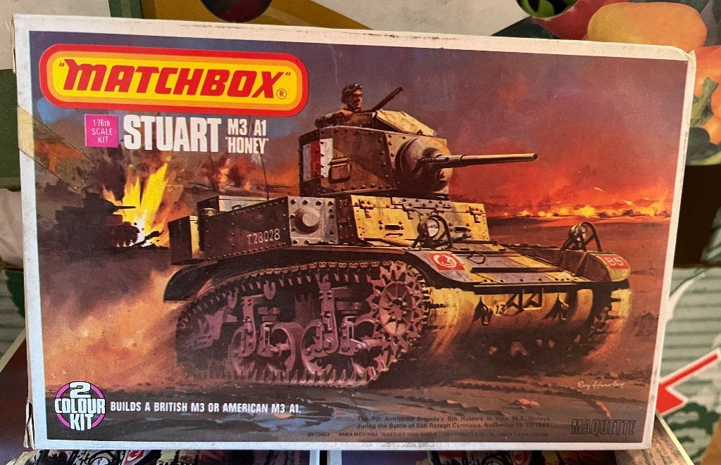 Maquette MATCHBOX Stuart M3/A1 « honey » 1:76, 9boites, Hobby & Loisirs créatifs, Modélisme | Voitures & Véhicules, Enlèvement ou Envoi