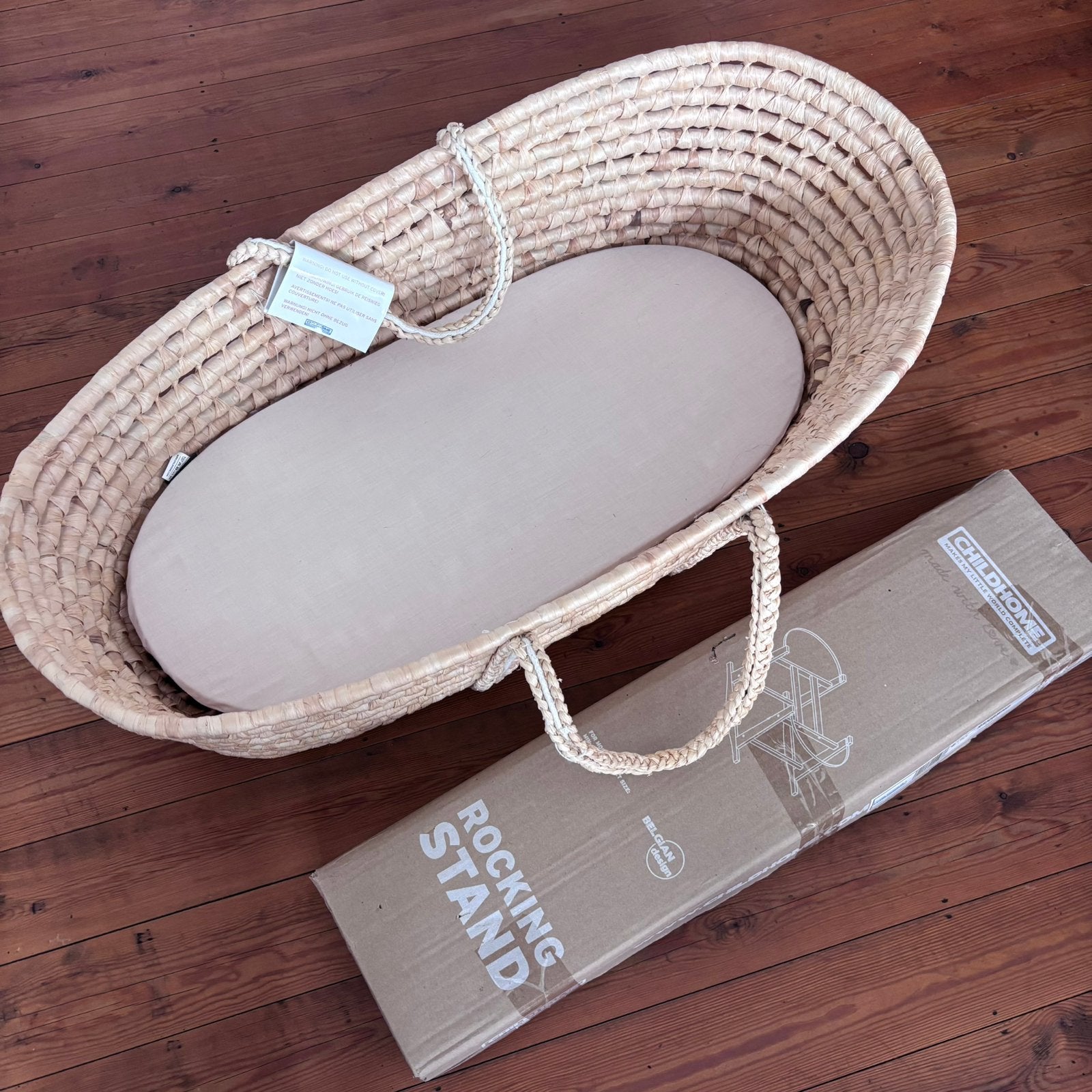 Baby moses mandje met houten staander. Childhome, Ophalen, Nieuw