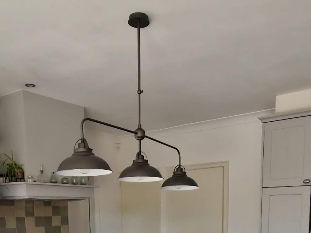 Lampe de luminaire de style campagnard lucide anthracite, 75 cm ou plus, Landelijk, Enlèvement, Utilisé