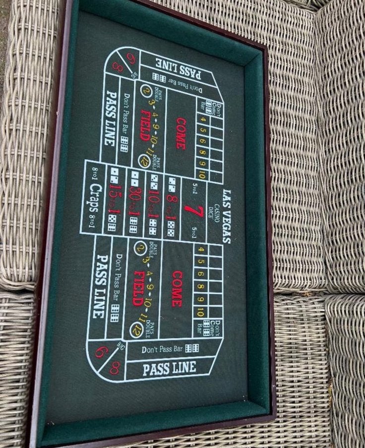 craps bord casino spel in houten lijst, Enlèvement
