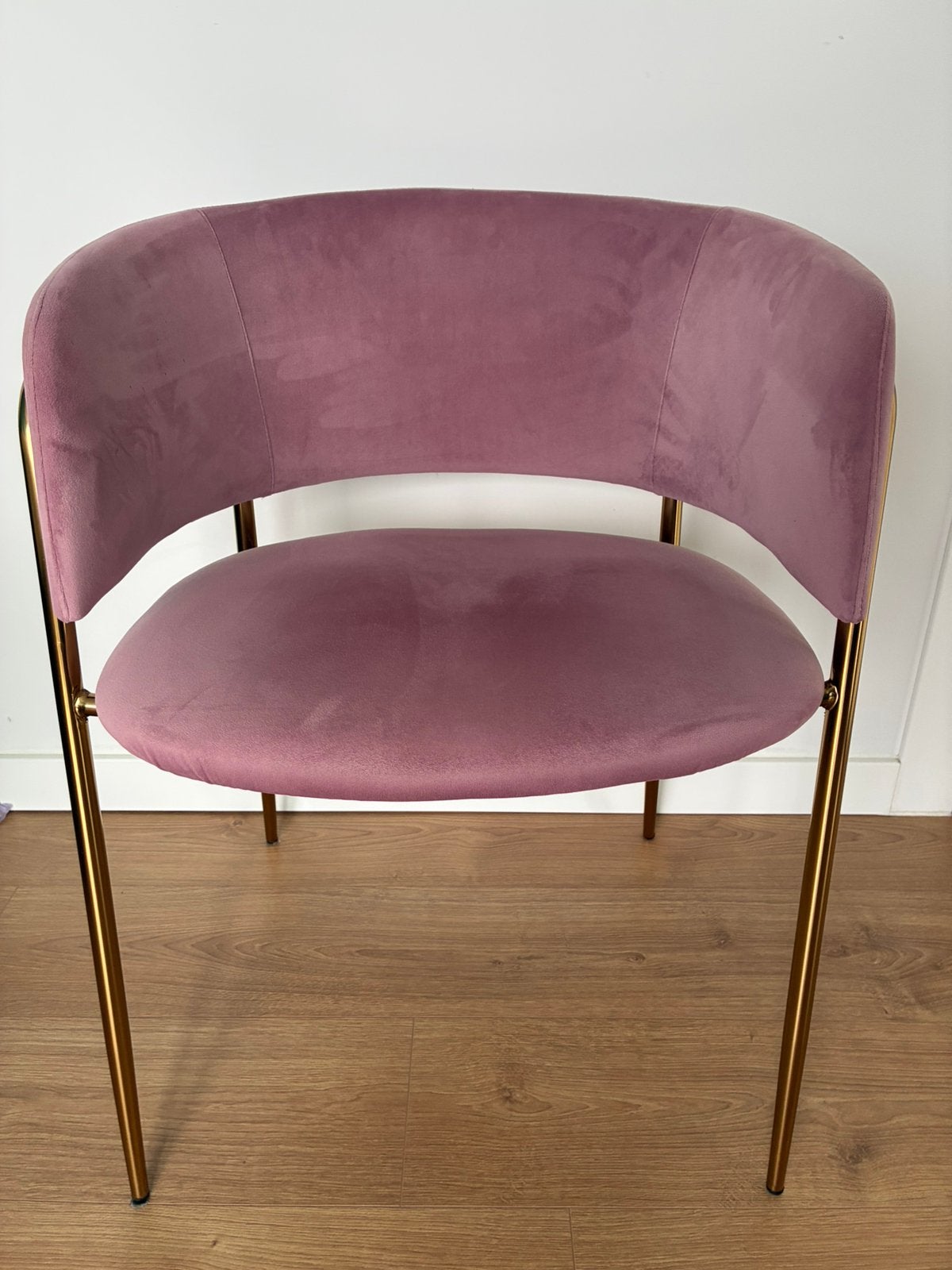 Roze velvet stoel in topstaat, Enlèvement, Comme neuf