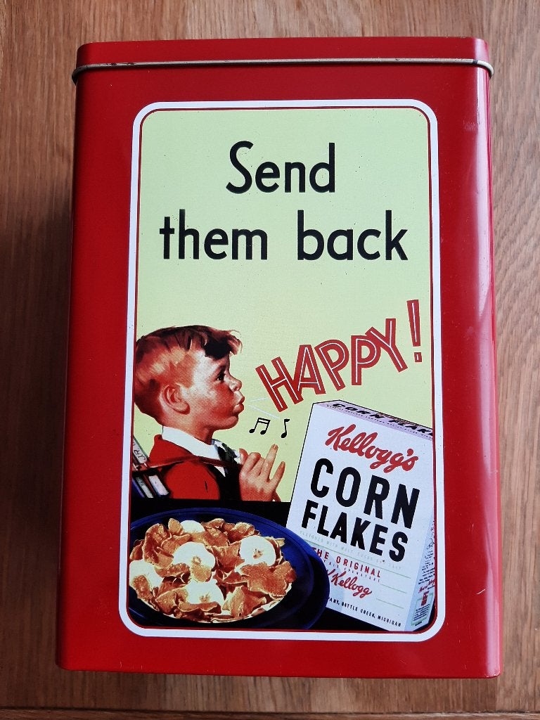 Kellogg Ontbijtgrannen metal doos, Ophalen of Verzenden, Gebruikt, Overige, Overige merken