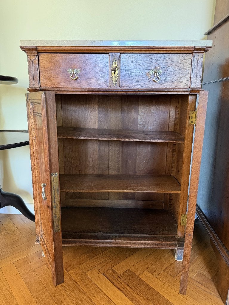 Petit meuble d'appoint Art Déco en chêne avec plateau, Enlèvement, Utilisé, /, /