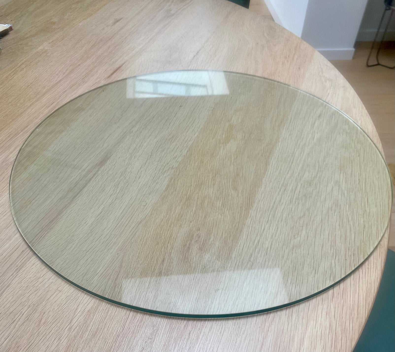 Plateau de table rond en verre – Ø 60 cm – épaisseur 5 mm, Enlèvement