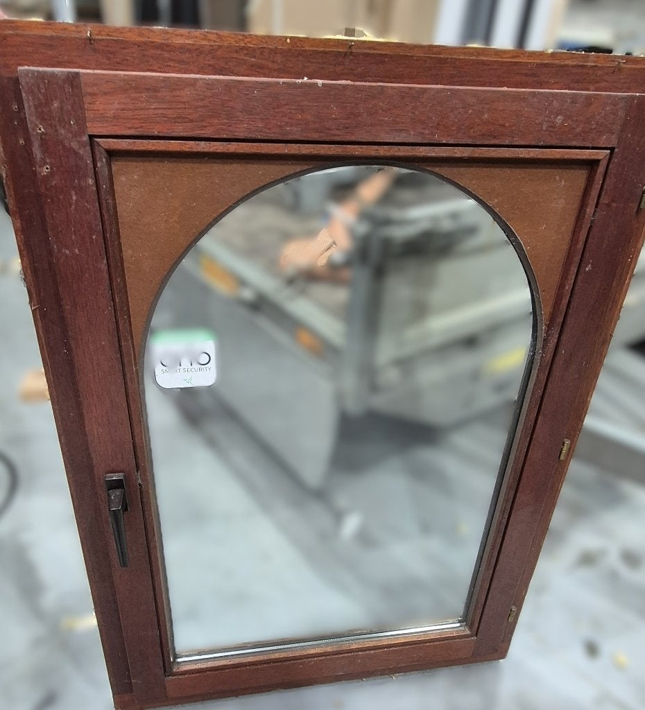 Meranti houten draaikip raam met dubbel glas, Ophalen, Gevelraam of Ruit, Gebruikt, 80 tot 120 cm