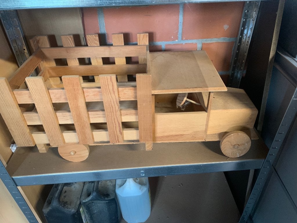 Houten vrachtwagen, Kinderen en Baby's, Ophalen, Gebruikt, Rij- of Hobbelspeelgoed